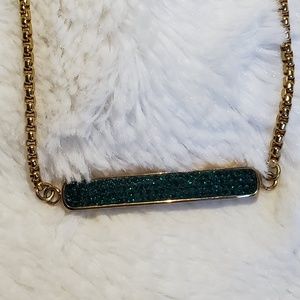 Stainless steel bar necklace w/Swarovski Crystals